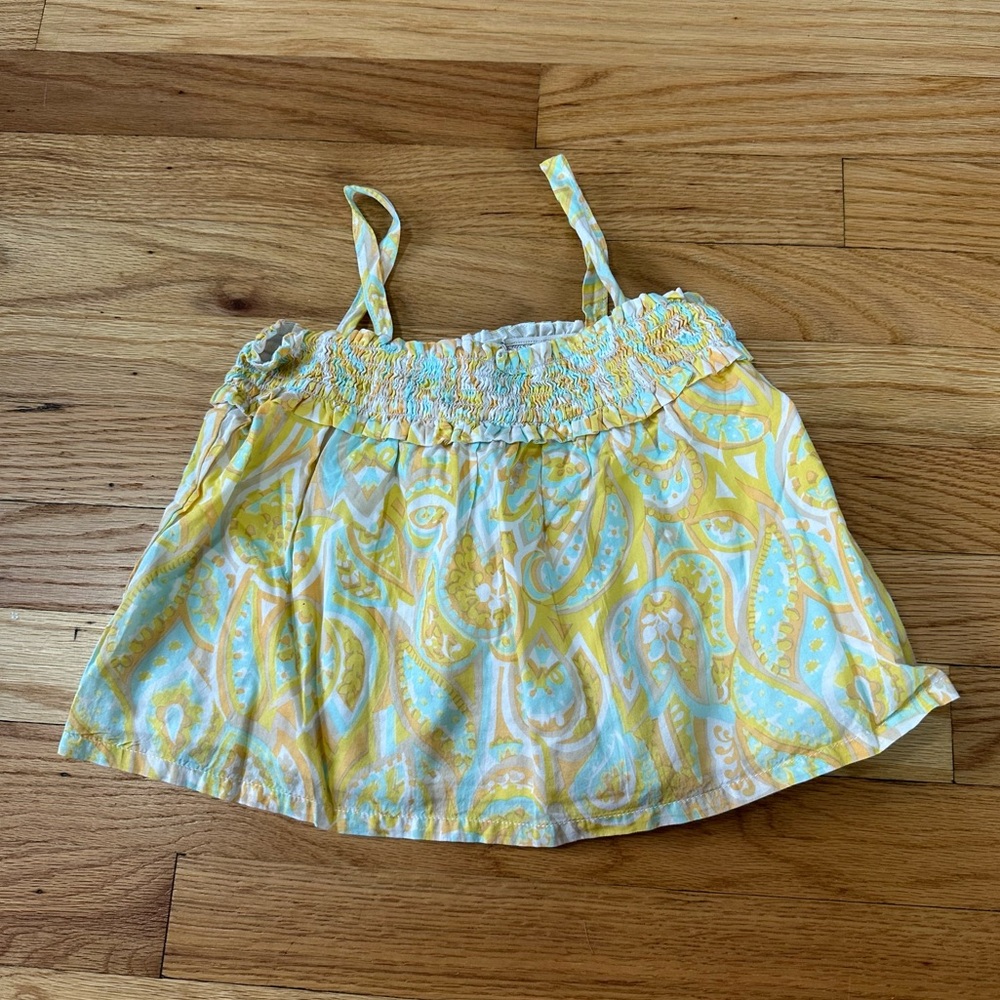 Janie and Jack x Rachel Zoe Paisley Top in White Paisley Sz 6